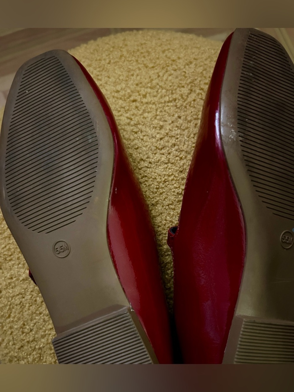 Steve Madden women Patent Red Double-Strap Mary Jane Flats size 5 1/2 - Picture 6 of 6